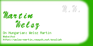 martin welsz business card